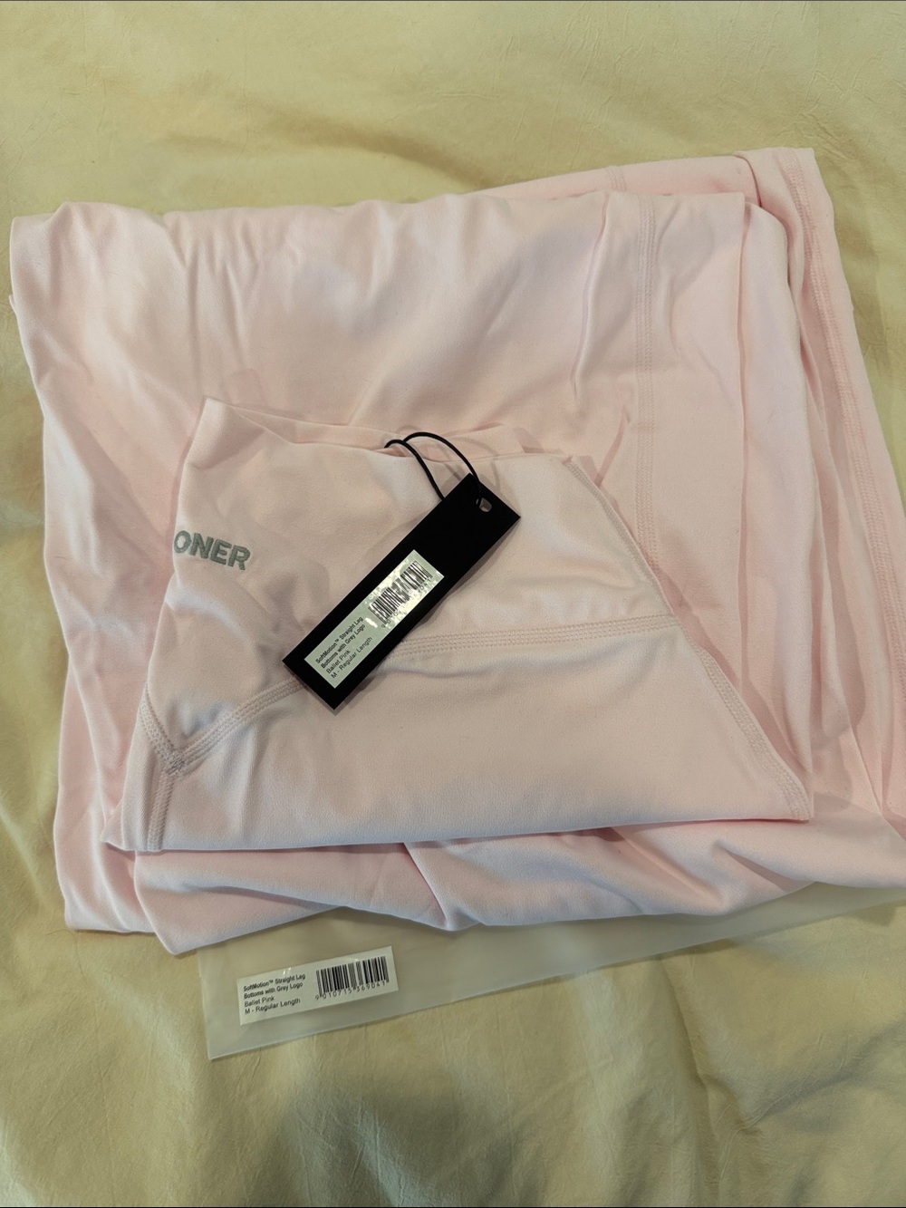 Oner Active SoftMotion Straight Leg bottoms with Grey Logo Ballet Pink M
